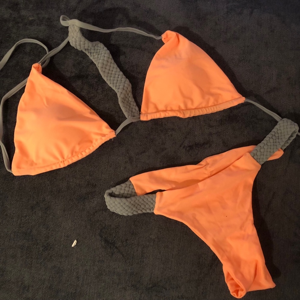Peach and gray bikini